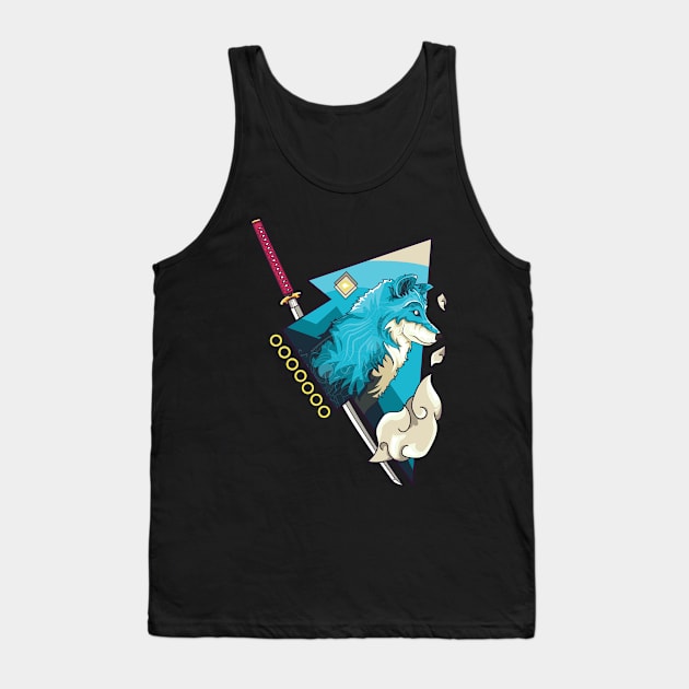 Wolf - Ōkami the Sky Blue Tank Top by almalikstoryteller